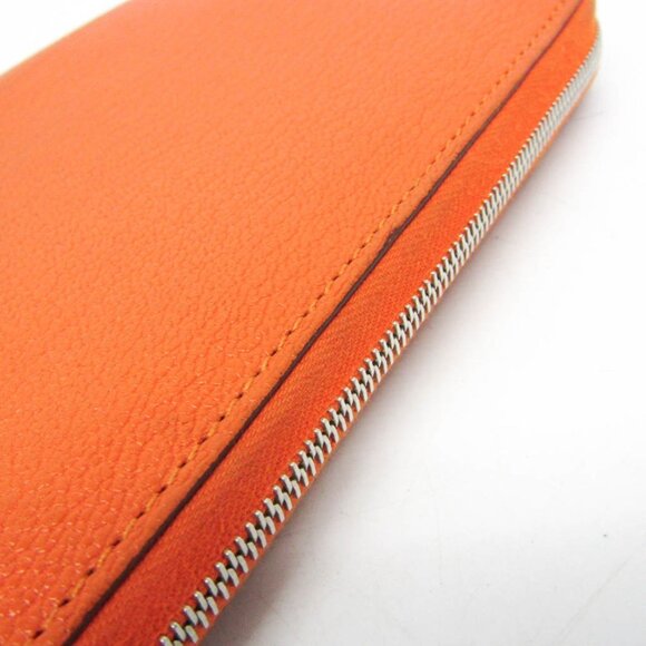 HERMES Orange Leather Wallet - Picture 10 of 16